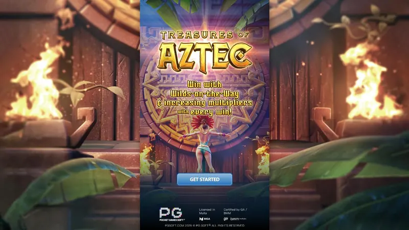 Treasures of Aztec slot by PG Soft – game screen